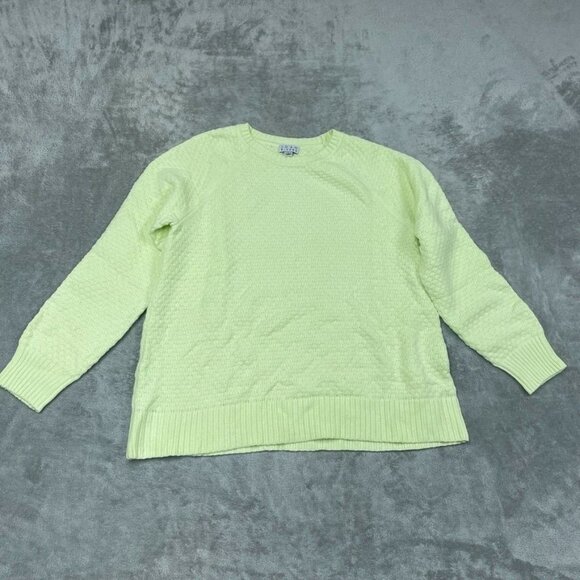 Joan Rivers Womens Lime Green Textured Sweater Size L Lightweight A0528 - Picture 1 of 7